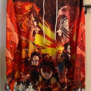 Anime Graphic Hoodie - Red and Yellow